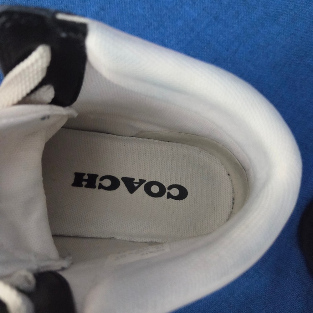 Coach Citysole High Top Leather Sneakers - Black & White Size 9.5 - Picture 5 of 6